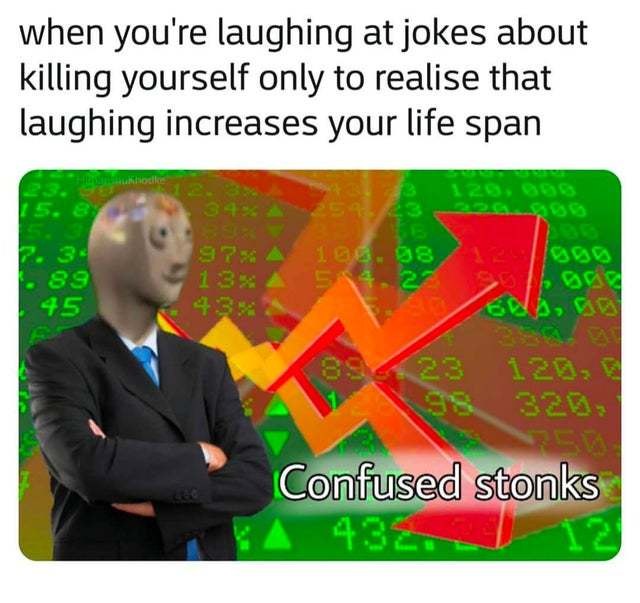 Laughing increases your lifespang - meme