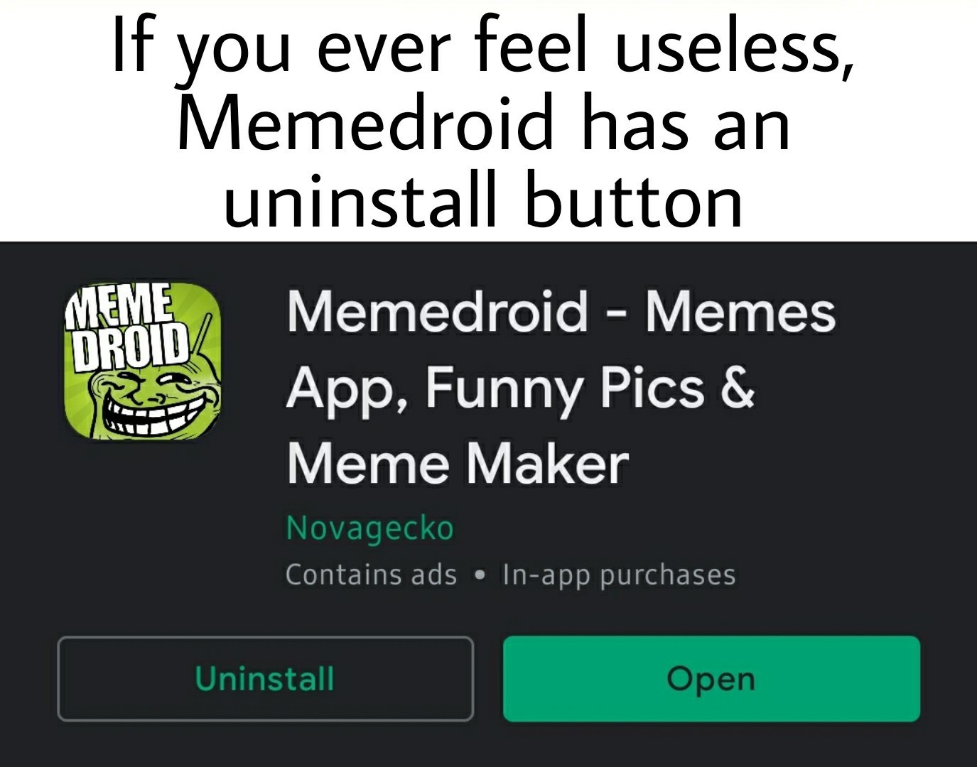 If you ever feel useless... - meme