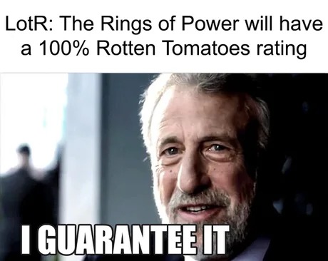 Lord of the rings: Rings of power rotten tomatoes rating - meme