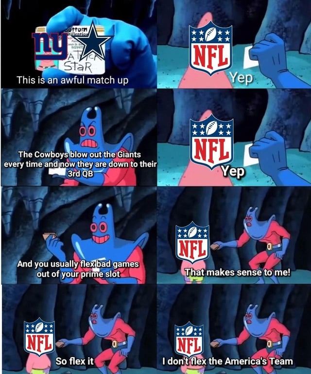 Giants and Cowboys match - meme