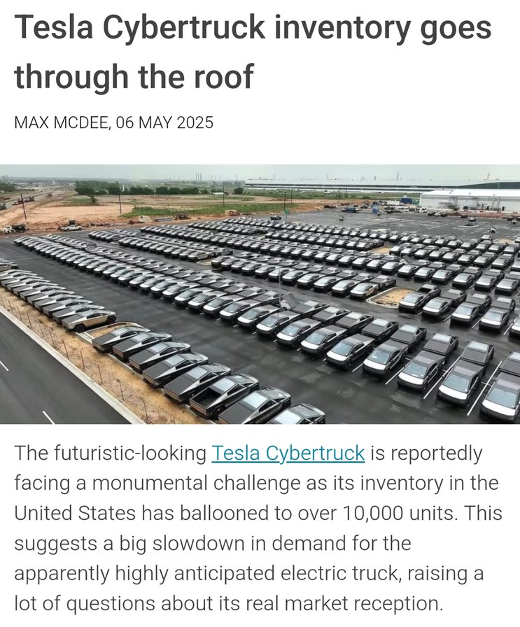 Tesla Cybertruck piles up in inventory as demand stalls - meme