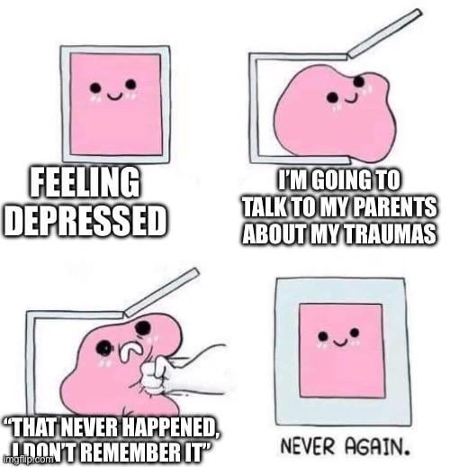 Depression and trauma meme