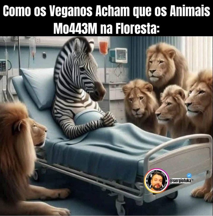 O fantástico mundo dos veganos - meme