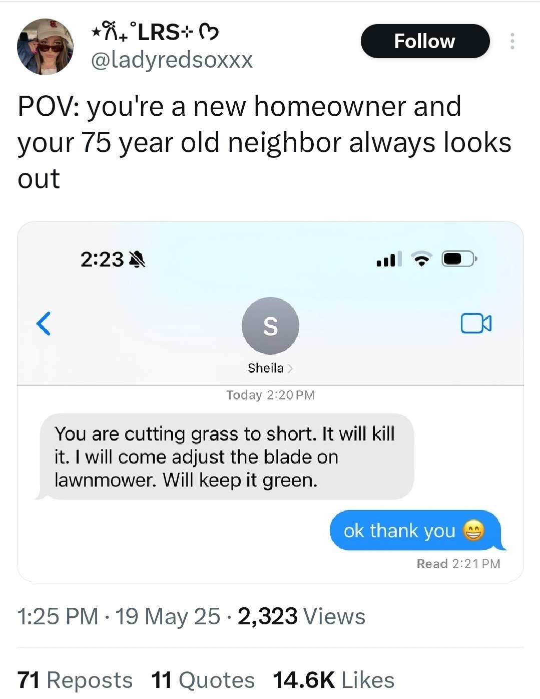 POV: Your 75-year-old neighbor is now your lawn coach - meme