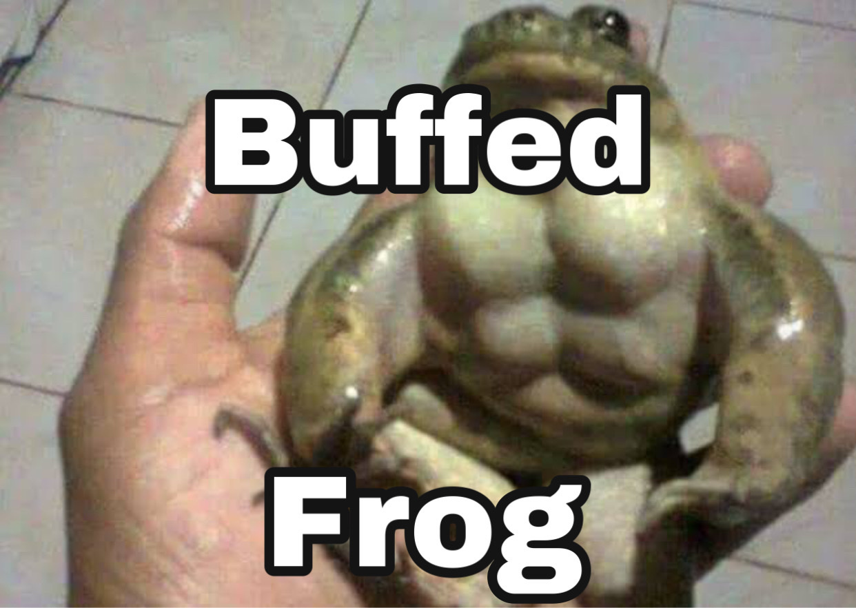 buffed frog - meme