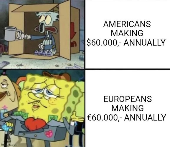 Paycheck in Europe - meme
