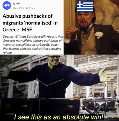 Greece against migrants - meme