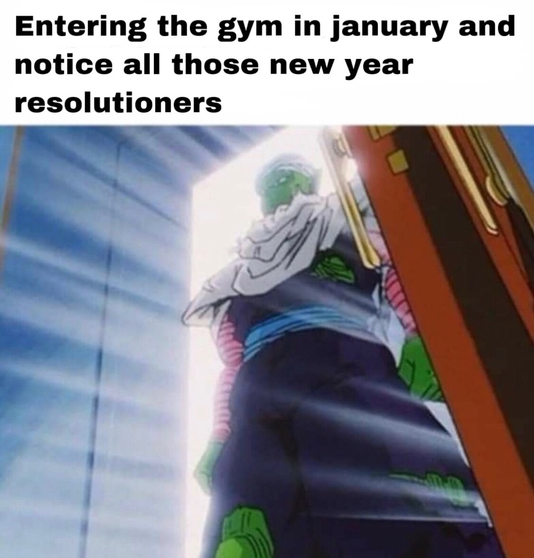 no gym in january - meme