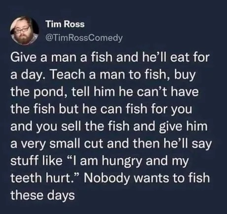 Give a man a fish - meme