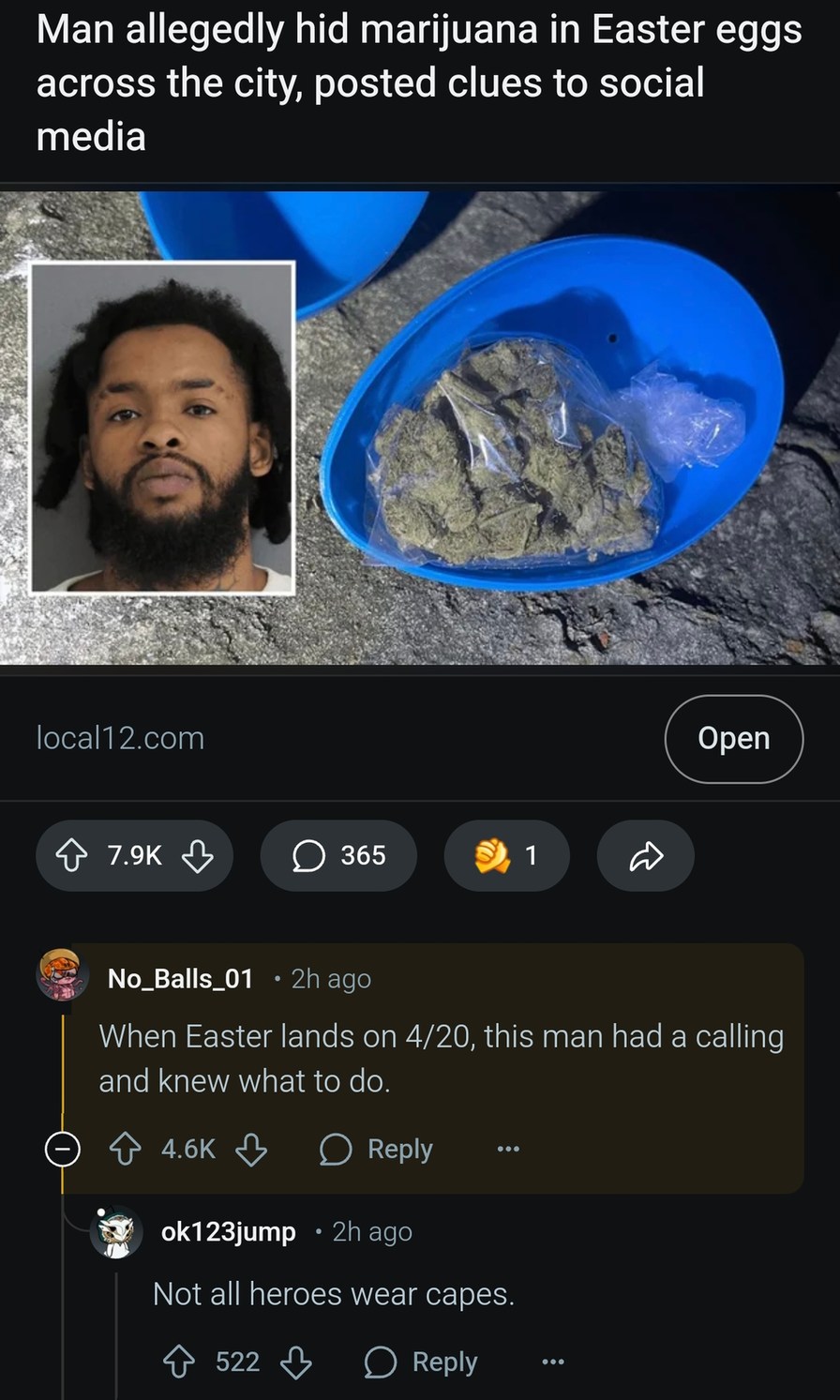 Dude hid weed in Easter eggs and honestly iconic - meme