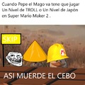 Niveles que Pepe va tener que enfrentase con los Niveles Troll y Japón  en Super Mario Maker 2.