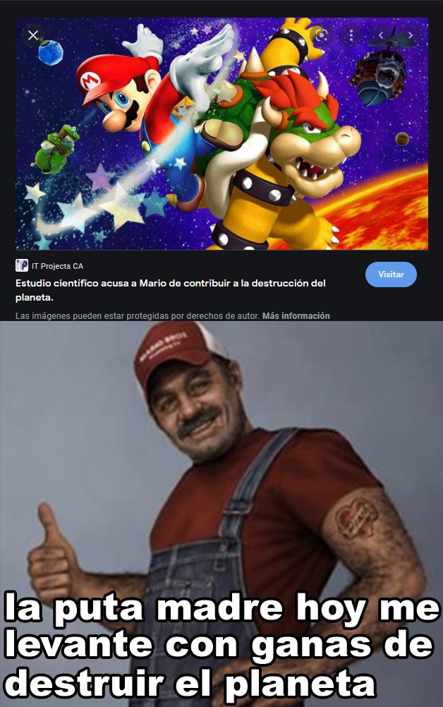 Mario ayuda a destruir el planeta - meme