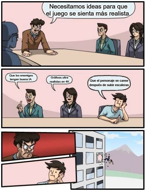 Reunión en una empresa de videojuegos: - meme