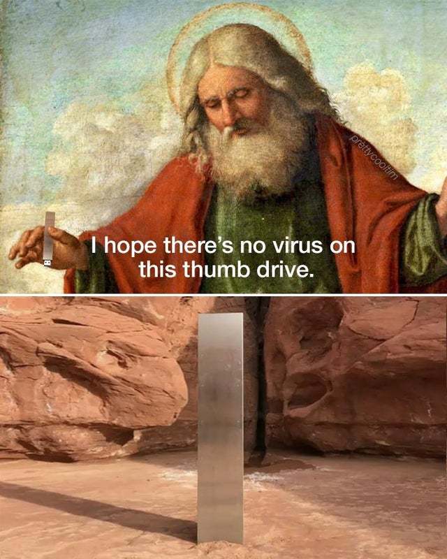 I hope there is no virus on this thumb drive - meme