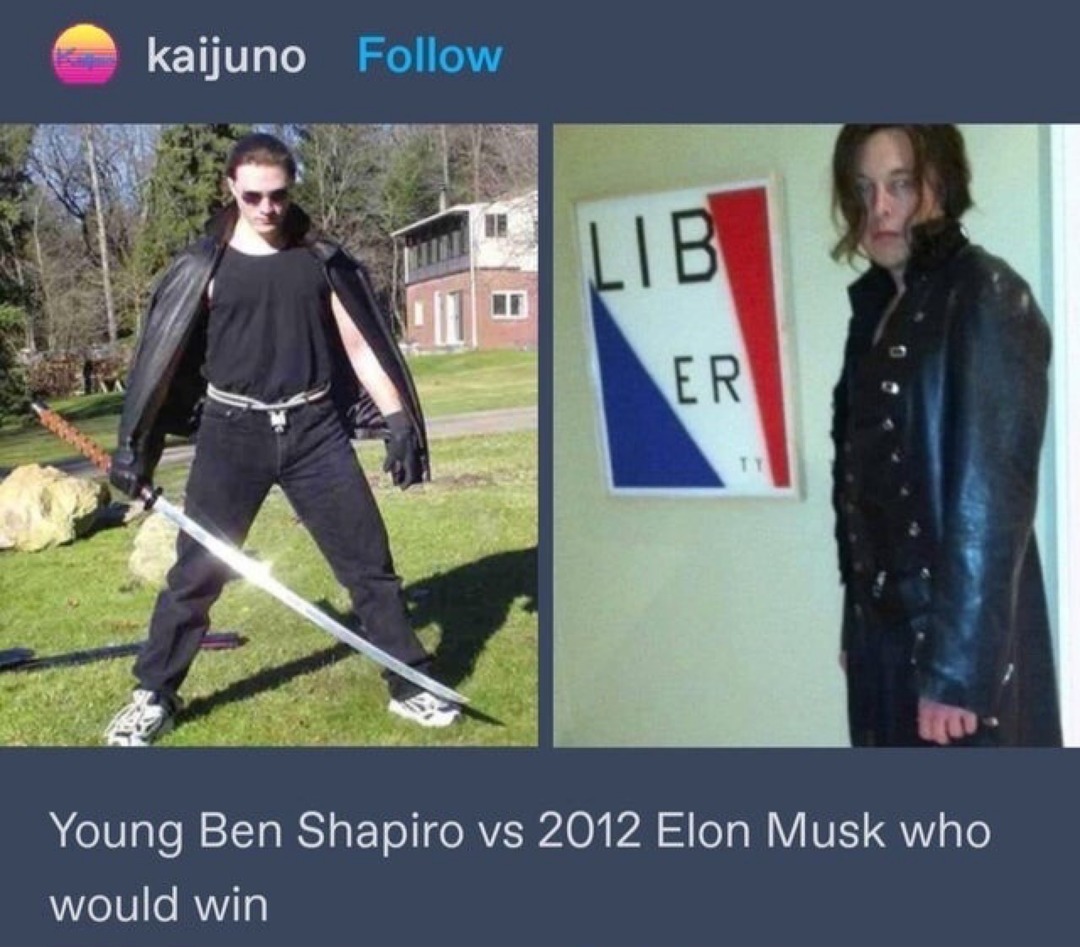 Ben Sharpiro vs Elon Husk - meme