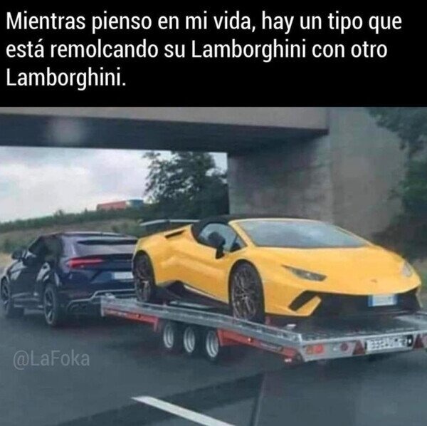 lambo a cargo de un lambo - meme