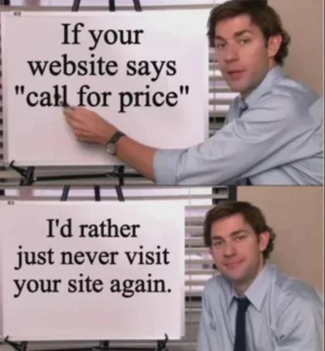 Call for price - meme