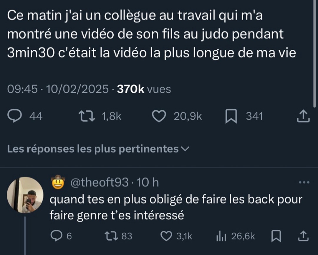 3min30 de vidéo judo, 1h de souffrance intérieure - meme