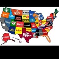 Un mapa de cultura para que sepáis marcas famosas de cada estado de Tiroteos Unidos