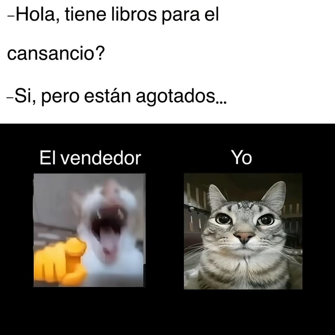 ¿Libros para el cansancio? Están agotados, dice el vendedor feliz de su chiste - meme