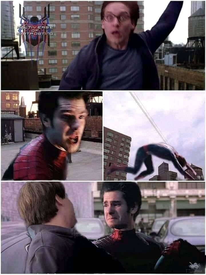 Spider-Man salvando a Spider-Man - meme