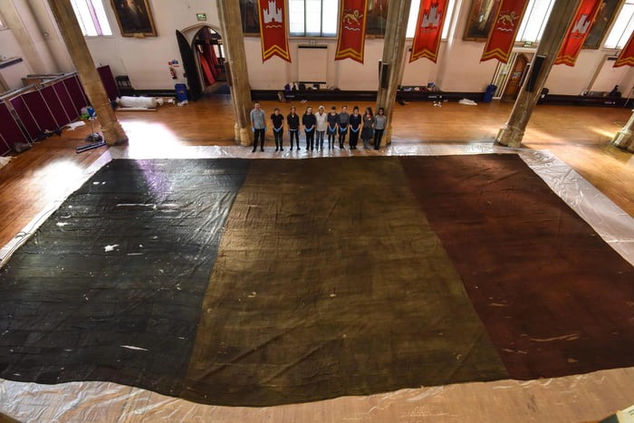 Giant Flag of French Ship Le Genereux from 1800s - meme