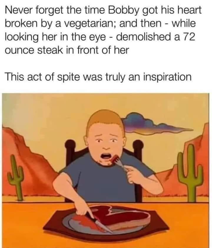 Revenge is a dish best served rare - meme