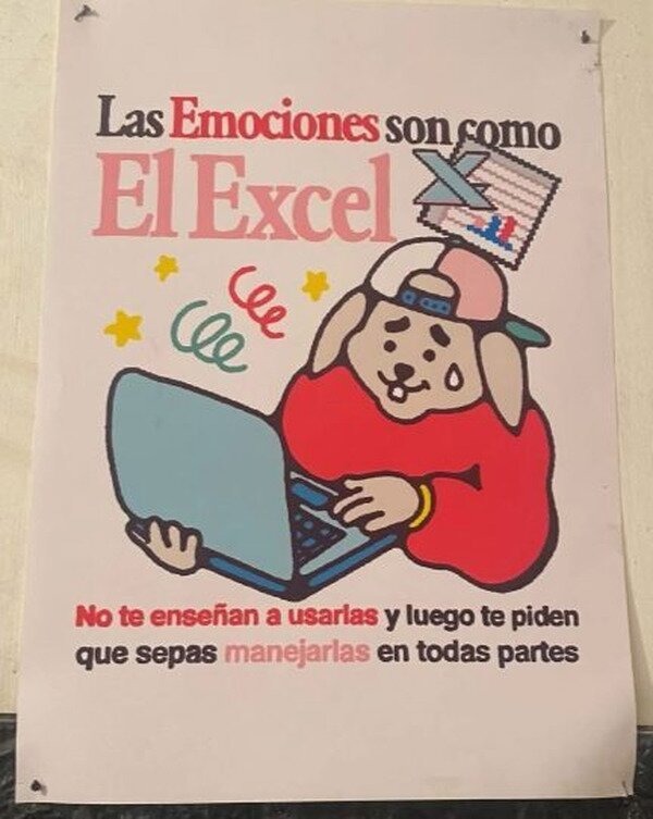 las emociones son como el excel - meme