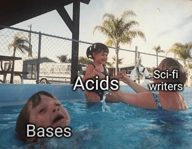 Sci-fi writers treat acids and bases like opposing Jedi factions - meme