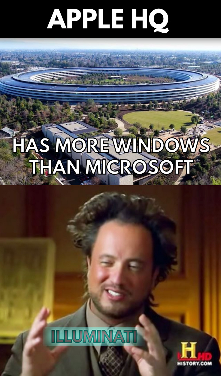Apple vs Microsoft vs Illuminati...Who wins? You decide... - meme