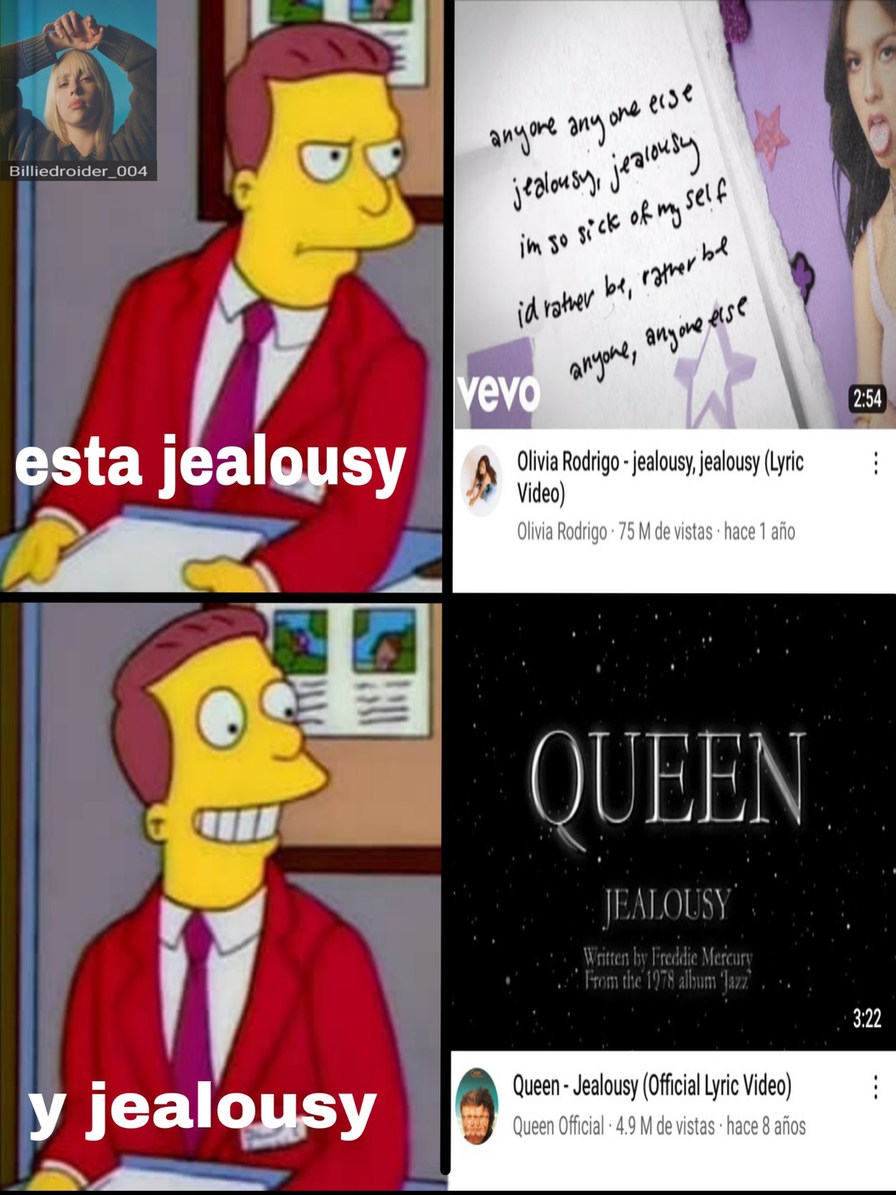 Una es una canción pedorra de morra básica sobrevalorada y la otra un temazo de queen - meme