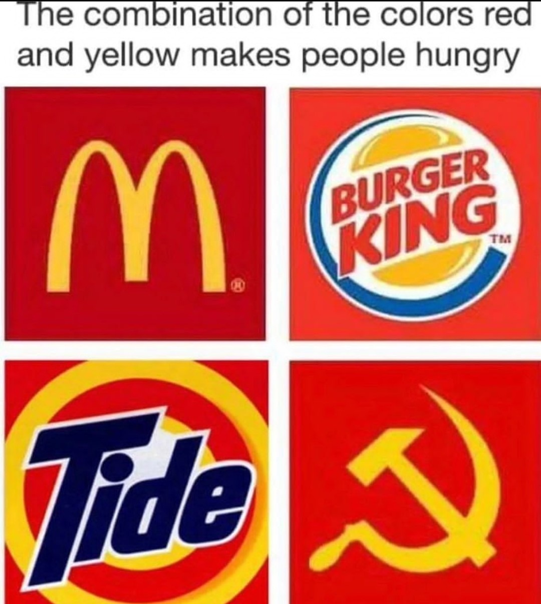 La combinaison de rouge et de jaune donne faim - meme
