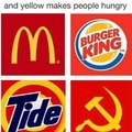 La combinaison de rouge et de jaune donne faim