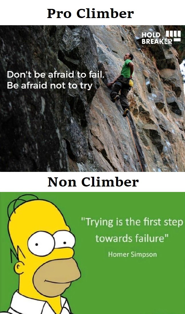 Pro Climber vs. Anti Climber - meme