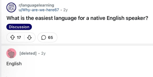 What is the easiest language for a native English speaker? - meme