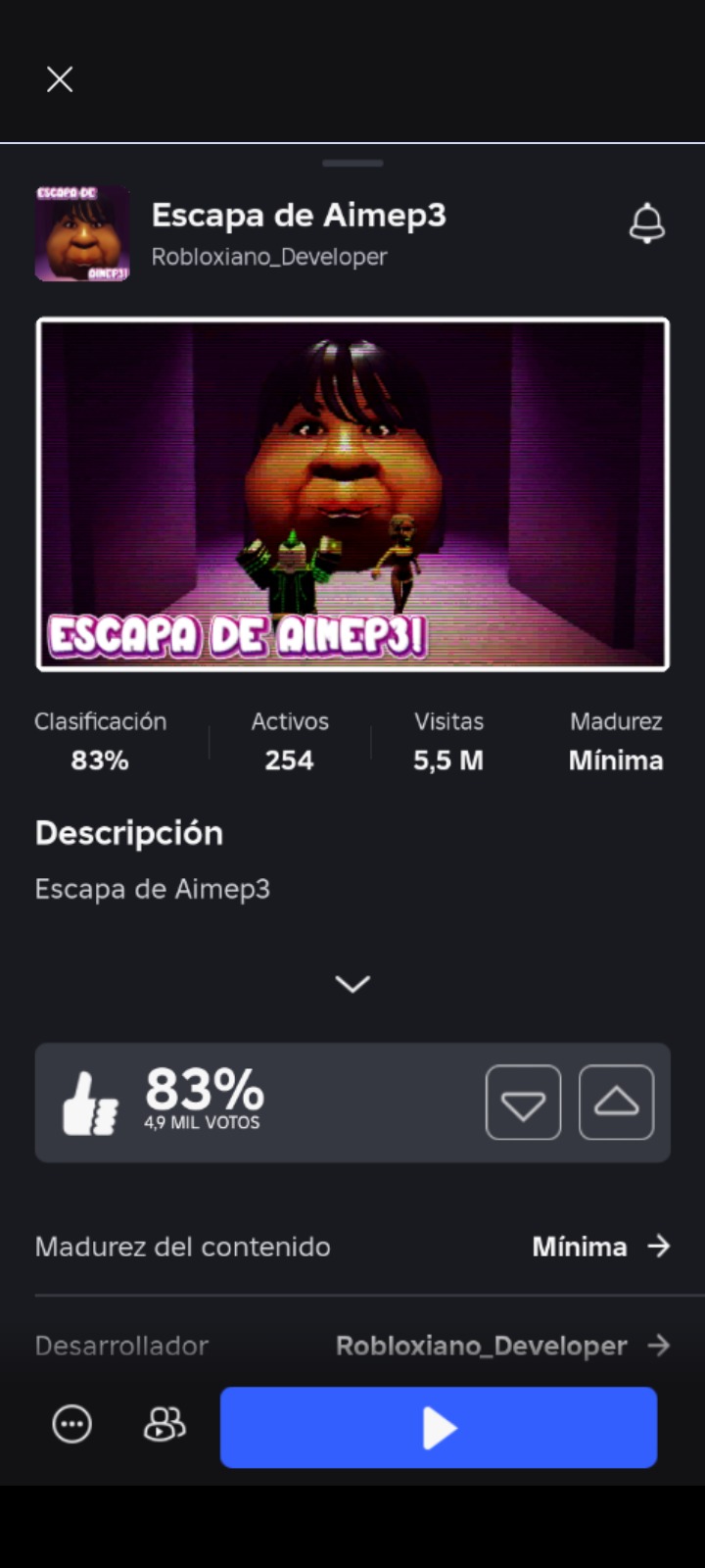 Juegazo del Roblox - meme