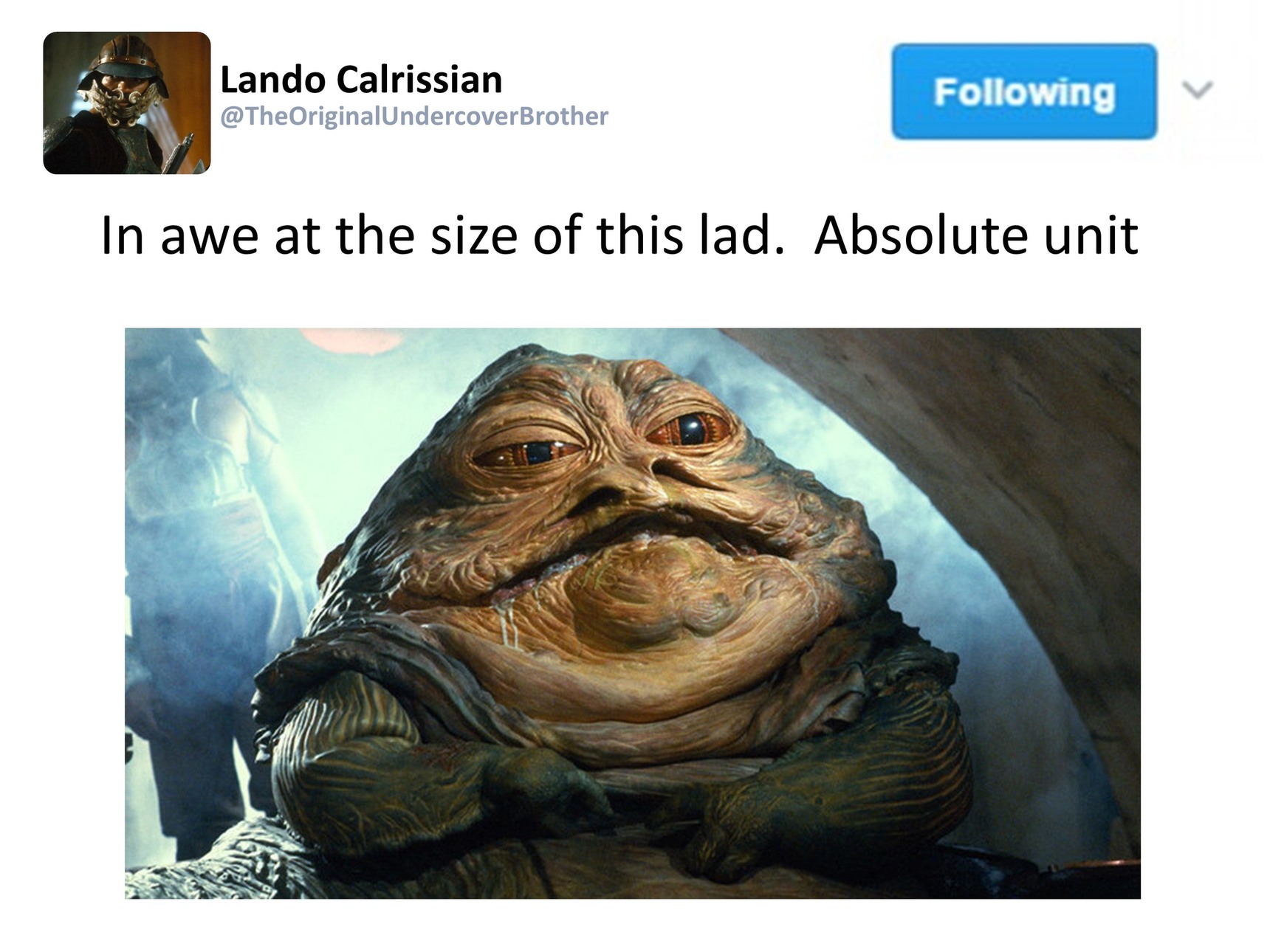 Absolute Unit.....Lando Calrissian - meme