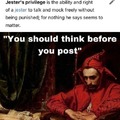 Jester's privilege meme