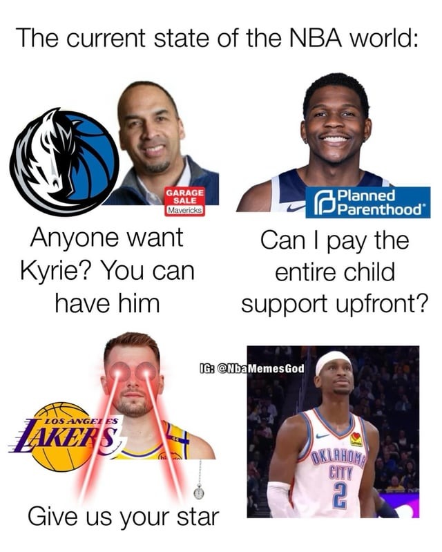 NBA trades now include garage sales and parenting plans - meme