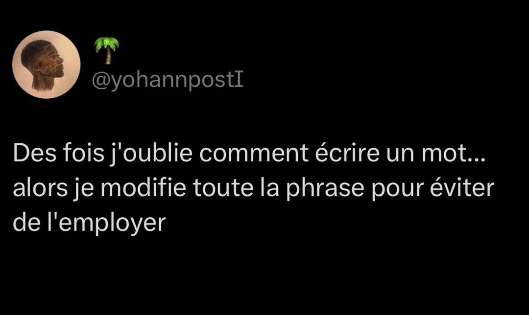 Parfois j’oublie un mot… alors je réécris toute la phrase - meme