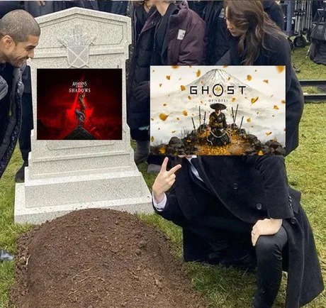 Assassins creed shadows vs Ghost of Tsushima - meme