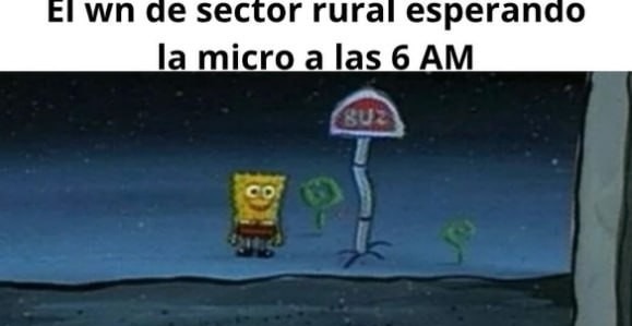 Esperando la micro a las 6 am como si fuera normal - meme