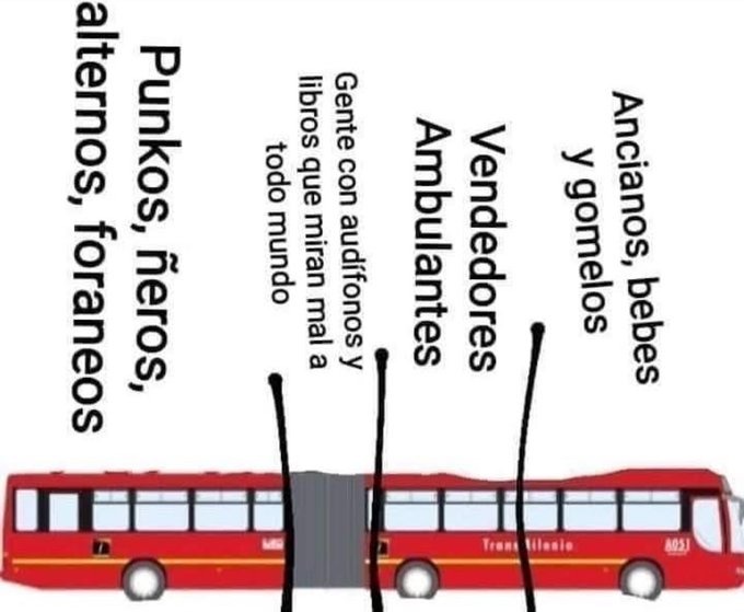 Estructura de un autobús - meme
