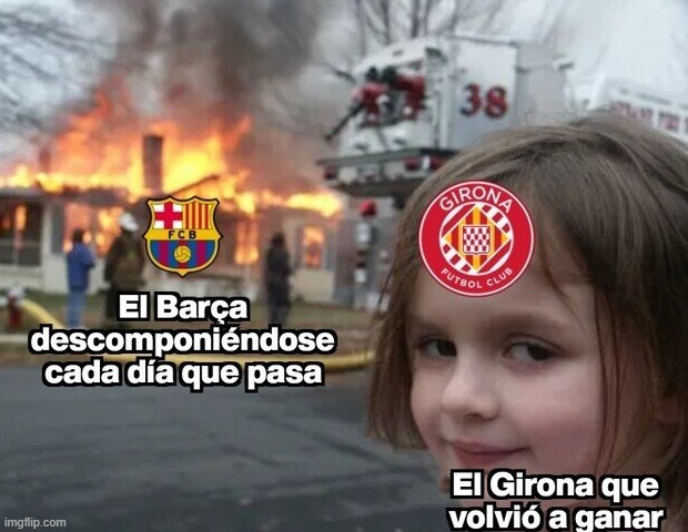 Meme del Girona y el Barcelona