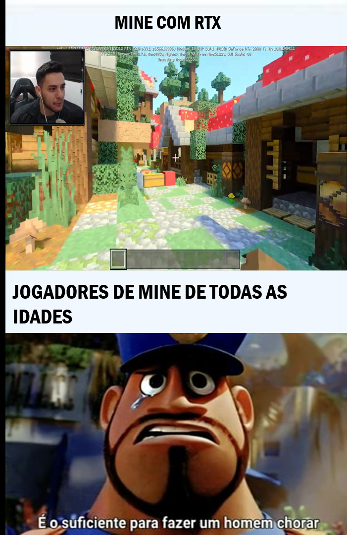 Não consegui um print melhor, cheguei tarde na live :( - meme