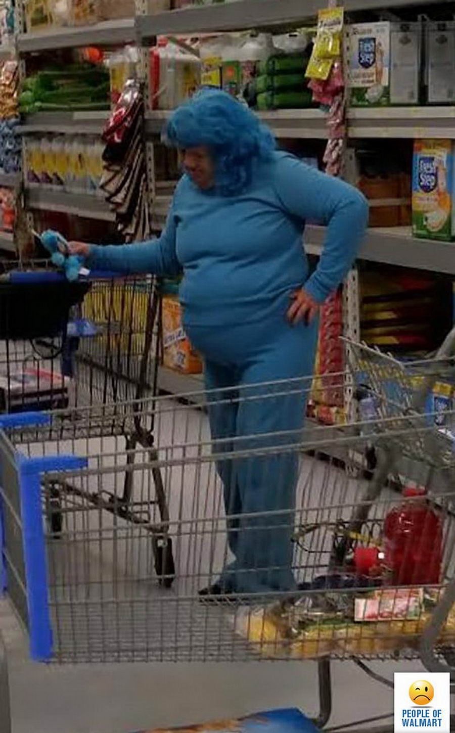 Walmart shopper in their blue phase. - meme