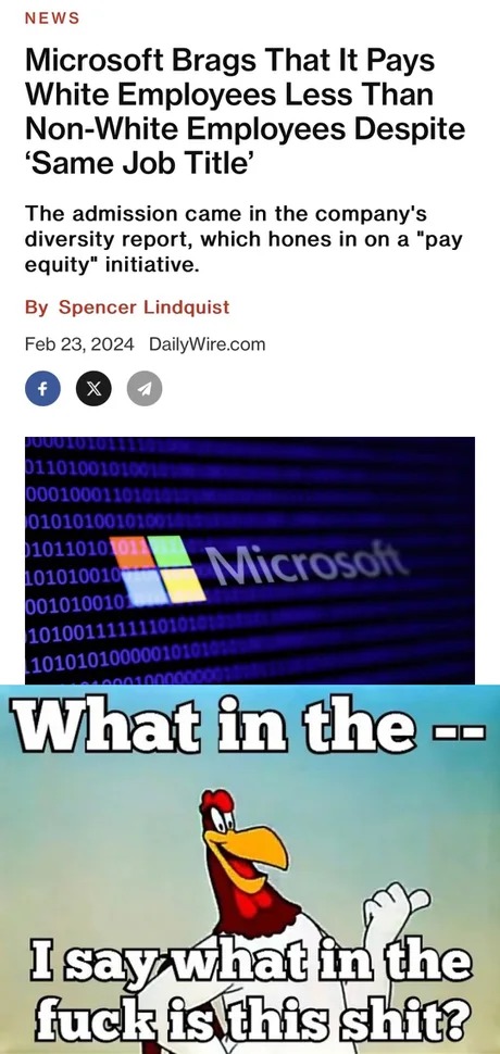 Microsoft is also racist with white employees apparently - meme