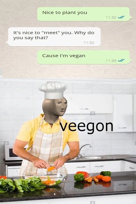 Vegan stonks - meme