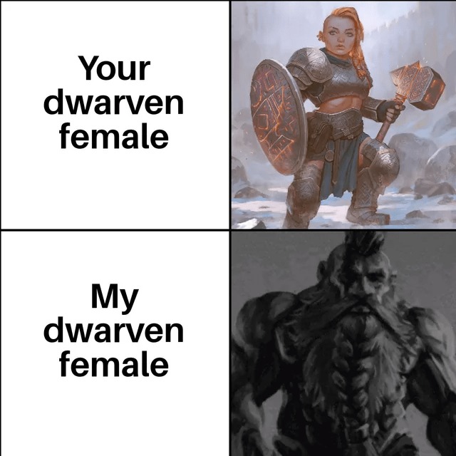 No beard not a dwarf - meme