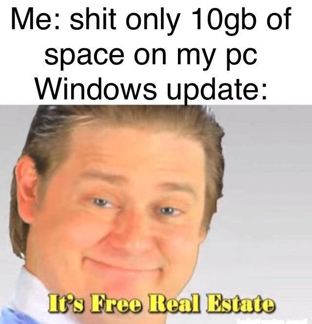 Windows is installing updates - meme